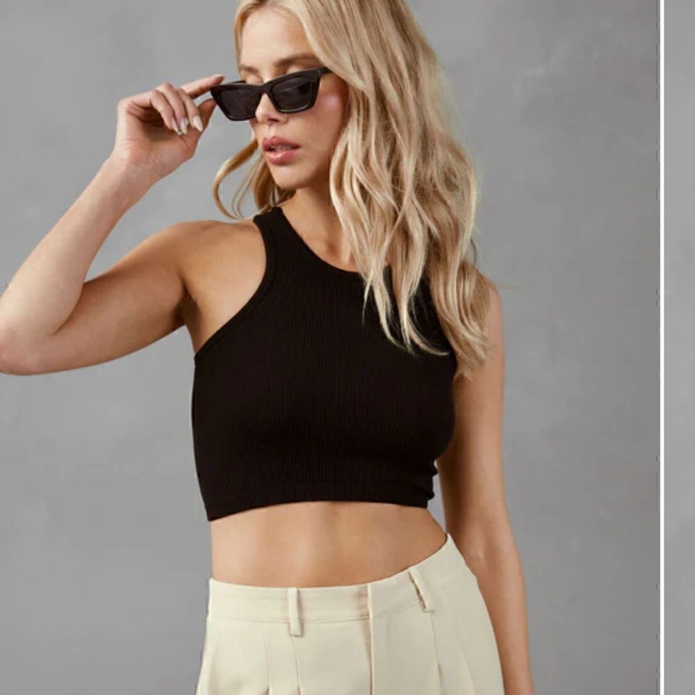 NWT Vici Josie Ribbed Crop Tank / Tan / S/M